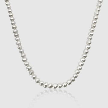 Rounded Real Pearl Necklace (Silver) -- DVVX CHAINS