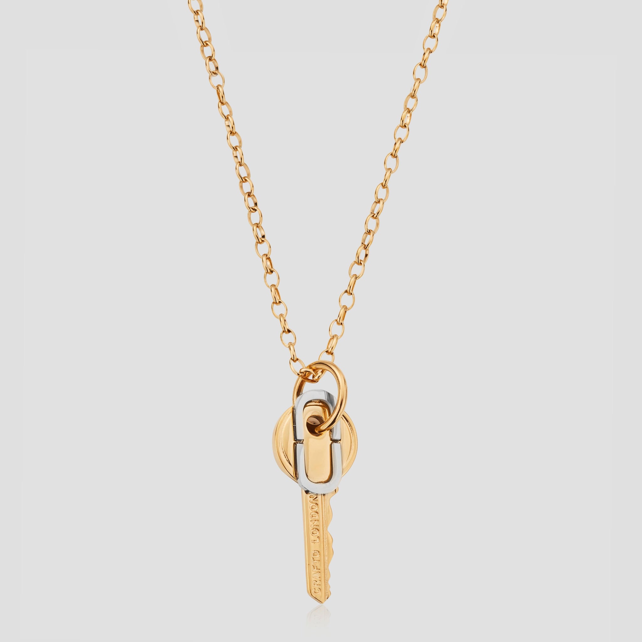 Two-tone Key Pendant Necklace