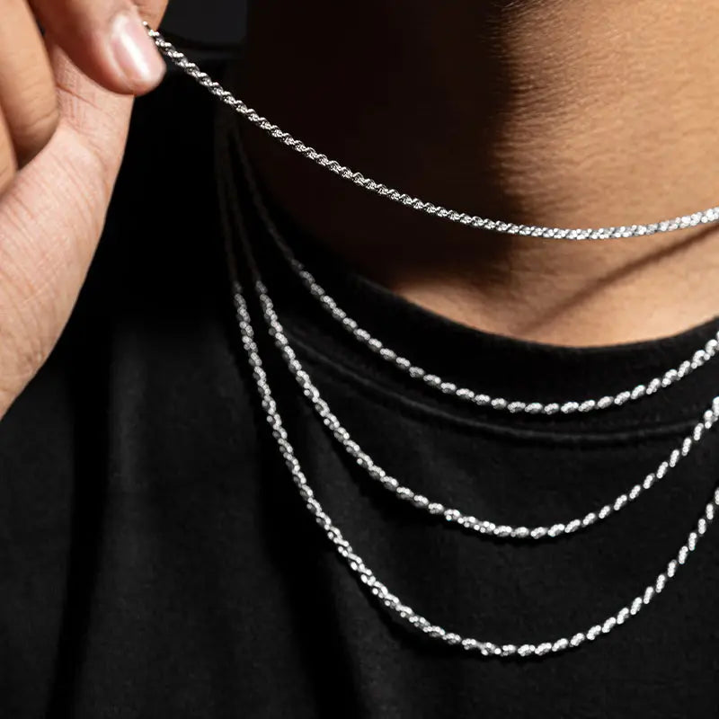 3mm Rope Chain Solid 925 Sterling Silver-3-Mixxchains