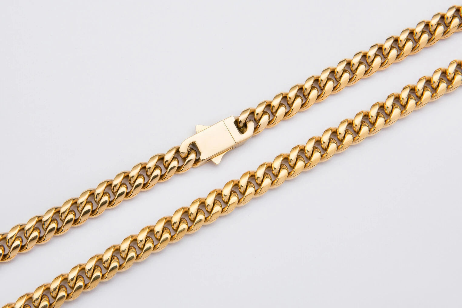 8mm Gold Miami Cuban Link Chain for Men MIXX CHAINS